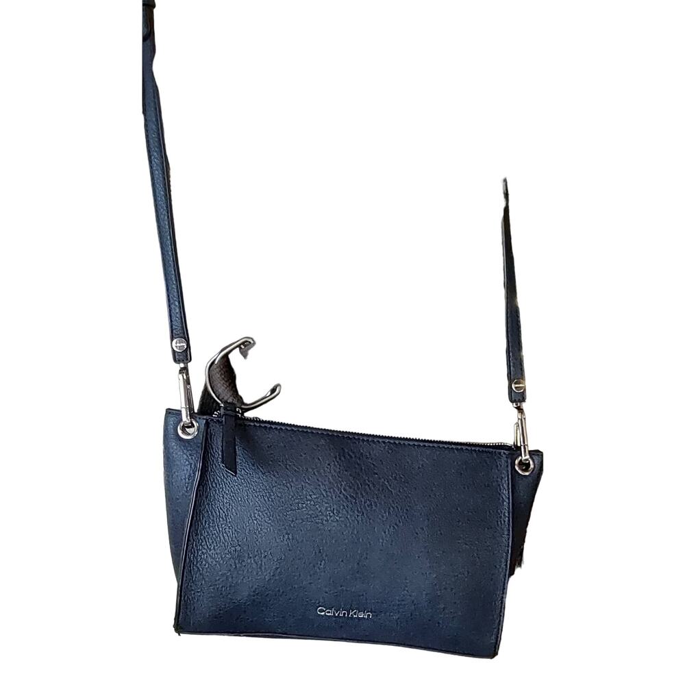 Calvin Klein Dark Blue Crossbody Faux Leather Bag